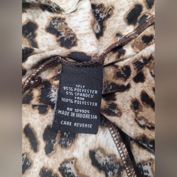 Milano L Stretch Summer Top Leopard Print Like New Condition - Picture 5 of 5